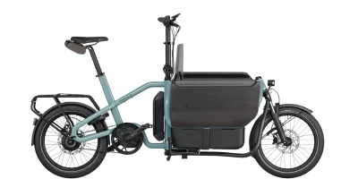 Riese & Muller Carrie ebike, design to carry up to 3 small passengers.